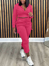 Zip-Front Hoodie & Cargo Jogger Pants set Ins Street